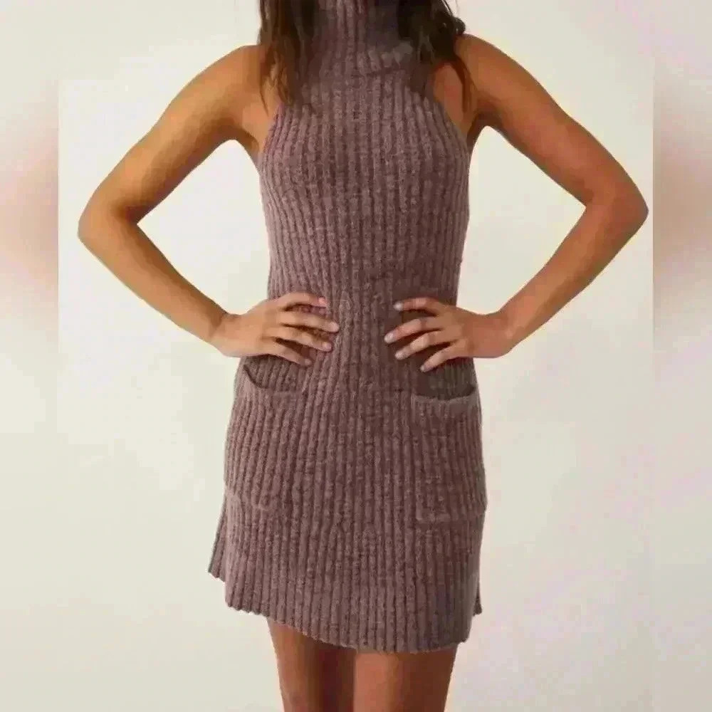 Free People Claude Mini Dress Brandy Wine Combo Women's Size Small NWT